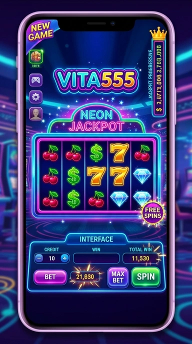 Tampilan utama aplikasi vita555 yang menarik dan user-friendly.